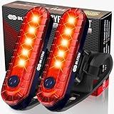 BLITZU USB-C Rechargeable Bike Tail Light 2 Pack, Bright Bicycle Rear Cycling Safety Flashlight Accessories for Night Riding, Cyborg 120T, 4 Light Modes for Adults Kids Men Women Road Mountain