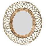 Creative Co-Op Oval Woven Bamboo Wall Mirror