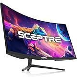 Sceptre New Curved 34-inch Gaming Monitor 3440 x 1440 180Hz 1500R DP x2 HDMI x2 Build-in Speakers Machine Black 2026