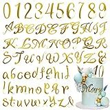 Acrylic Alphanumeric Cake Decoration DIY Cupcake Decoration A-Z Alphanumeric Mirror 0-9 Cake Decoration Pick Personalized Letters Anniversary Wedding Baby Shower Party Supplies