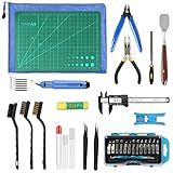 YEETIN 45 Pieces 3D Printer Tools Kit, 3D Printing Accessory Includes Deburring Tool, Digital Caliper, Art Knife Set, Tube Cutter, Storage Bag Suitable for 3D Print Removing, Cleaning, Finishing
