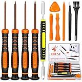 JOREST Repair Kit for Xbox One/360/X PS4 PS3 PS5, PH0 T6 T8 T10 Torx Security Screwdriver, Crowbars,Tweezers, Cleaning Tool for Controller and Console