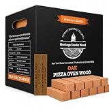 Heritage Smoke Wood Oak Pizza Oven Wood with Fire Starter - Kiln Dried Firewood 6" Oak Hardwood Logs for Brick Fire Pizza Ovens & Grills, 6 lb, Low Smoke, High Heat, Competition-Grade Clean Burn