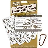 ReferenceReady Outdoor Knots Pocket Guide - Waterproof Knot Tying Cards with Mini Carabiner, 22 Rope Knots for Camping, Backpacking, Scouting and Wilderness Survival