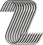 MUFEDAT Meat Hooks 20PCS, 5.12 in Premium Stainless Steel Butcher Hook Smoking Hooks,Meat Processing for Hanging, Drying, BBQ, Grilling Sausage Chicken Beef Hook Tool (5.1inch(20Pcs))