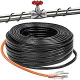 JDZKOMKE 50FT(3FT-200FT)Pipe Heating Cable for Pipe Freeze Protection, Heat Cable for Water Pipes(Metal and Plastic), Pipe Heat Tape Keeps Water Flowing at -40°F 5w/ft, 120V