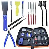 JUNYAOHSU 3D Printer Tool Kit, 24pcs 3D Printer Nozzle Cleaning Tool Removal Tool Kit, Wire Brush, Wire Flush Cutter, Scraper Knife, Diamond Files, Tweezer, Putty Knife for 3D Printer, Model Building