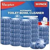 Vacplus Toilet Cleaner Tablets 30 Pack, Automatic Bowl & Tank Cleaner, Septic Safe, Powerful Cleaning, Prevent Stains & Deodorize