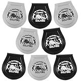 SmoothNovelty 8 Count Golf Ball Towel Portable Cleaner Pocket Washer Pouch Golfing Accessories, Silver and Black, 4.1x3.7 Inch
