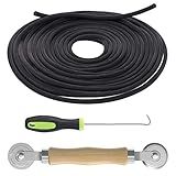 Screen Repair Kit - 3 in 1 Screen Tools Including Screen Roller Screen Spline (32 ft) Removal Hook and Instruction for Replacing & Installing Door Window Screens