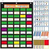 Pajean 253 Pcs Student Behavior Pocket Chart for Classroom Behavior Management Resources Track Reward Bulletin Board Customizable Class Jobs for Home Preschool Daycare Back to School Teacher Supplies
