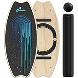 Sportneer Balance Board - 7 Modes Wobble Board with Adjustable Stoppers - Exercise Balancing Stability Trainer for Improve Balance, Surf Trainer & Physical Therapy - Roller and 2.8'' Ball Included