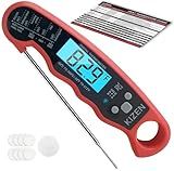 KIZEN Instant Read Meat Thermometer Digital - Food Thermometer for Cooking, Grill, Oven, BBQ - Waterproof and Backlit Display
