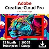 Adobe Creative Cloud Pro | 20+ creative apps plus 100GB Storage | 12-Month Subscription with Auto-Renewal|PC/Mac
