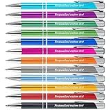 Custom Engraved Ballpoint Pens, Personalized Ballpoint Pens with Company Name, Logo, Phone, URL, Custom Gifts Pens for Business, Commercial Publicity, Marketing Promotion Events, Black Ink 12Pcs