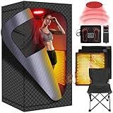 MIXC Upgraded Infrared Sauna Box for Relaxation,Detoxification,Dry steam Sauna Box for Home,Folding Chair,Multiple Layered Full Body Sauna Tent for Spa,Indoor,Outdoor,Gym