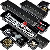 ONREVA Tool Box Organizer Tray Divider Set, Extra Large Toolbox Trays, Tool Box Organizers and Storage Kit, Rolling Tool Chest Drawer Bins, Hardware Screwdrivers Pliers Organization, 6pcs