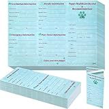 Feifeiya 25 Pack Dog Vaccines Large Records Tri Fold Dog Health Records Book and Recommendations Puppy Vaccination Shot Booklets for Pet Supplies Home