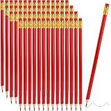 60 Pcs Red Pencils with Eraser Pre Sharpened Hexagon Pencils Erasable #2 HB Correcting Pen Red Wood Checking Pens for School Office Supplies Grade map Check Test Drawing Coloring Editing