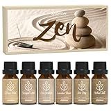 ARVIDSSON Zen Essential Oils Set, Nautal Tranquil Essential Oil for Diffusers for Home - Zen Garden, Lavender Dream, Serene Spa, Citrus Mint, Tranquil Wood, Herbal Chill, Gift for Women