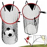 PodiuMax Top Bins Soccer Target Goal 2pcs, Easy to Attach and Detach to The Goal,Shooting Accuracy Training (Red)
