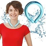 CoolTimeUSA Neck Cooling Tube | Wearable Cooling Neck Wraps for Summer Heat I Hands Free Cold Pack | Reusable Cooler (Blue)