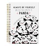 LADOCK Cute Panda Notebook, Panda Gifts for Women Journal, Pandas Lover Gifts, Cute School Supplies, Always Be Yourself Unless You Can Be A Pandas Spiral Notebook, 5.5x8.3