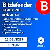 Bitdefender Family Pack - 15 Devices | 2 year Subscription | PC/Mac | Activation Code by email