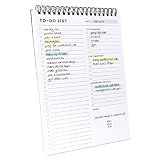 To Do List Notepad: With Multiple Functional Sections - 6.5 x 9.8" 60 Sheets - Spiral Daily Planner Notebook - Task CheckList Organizer Agenda Pad for Work - Note & Todo List Organization Notebooks