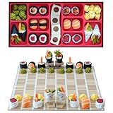 Sushi Chess Set - Sushi Themed Chess Set - 3D Printed Sushi Chess Board, Sushi Board Game with Folding Board, for Strategy Enthusiast and Family Strategy Game