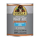 Gorilla Patch & Seal Liquid Rubber Waterproof Sealant, Crystal Clear, 32 Ounce (Pack of 1) - Seals Out Water, Air, and Moisture