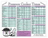 Pressure Cooker Cooking Times Guide & Kitchen Measurement Conversion Chart – Double Sided - Includes Weight, Liquid, Recipe Measuring Tool for Cooking and Baking - Laminated 8.5 x 11
