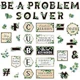 Janlaugh 58 Pcs Math Bulletin Board Set Math Keyword Symbol Poster Problem Solving Bulletin Board Decor Paper Cutout Sign for Educational Teaching Tool Teacher Supplies Wall Decor (Eucalyptus)