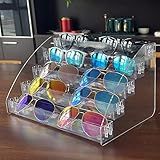 MineSign Sunglasses Organizer Clear Eyeglasses Display Case Sticker Display Tray Box For Glasses Tabletop Holder Stand (5 layer)