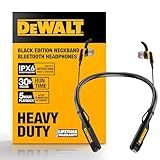 DEWALT Heavy Duty Magnetic Bluetooth Neckband Headphones, Wireless Around the Neck Earbuds w/30H Runtime+Noise Isolation, HandsFree Magnetic Wireless Earphones w/Mic Bluetooth Headsets - Black Edition