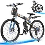 FLYRUN Electric Bike - Folding Ebike Peak 750W Motor, All Terrain Ebicycles with 48V Removable Battery, Up to 25MPH 50+ Miles, Dual Disc Brakes & Full Suspension