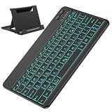 OMOTON Bluetooth Tablet Keyboard Rechargeable with Backlit, Oversize Keycap