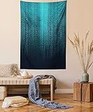 Lunarable Digital Tapestry, Web Computer Programmer Futuristic Matrix Display with Algorithms Code Image, Fabric Wall Hanging Decor for Bedroom Living Room Dorm, 30" X 45", Petrol Blue