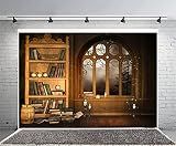 7x5ft Vintage Magic Room Library Bookshelf Backdrop for Photography
