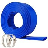 NetLea Heavy-Duty Pool Backwash Hose,2inchx50 ft Reinforced Leak Proof Design with 2 Stainless Steel Clamps 2Inch, Weather Resistant, Bursting, Ideal for Pool Backwash, Sump Pump Drainage