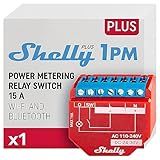 Shelly Plus 1PM UL | WiFi Smart Relay Switch with Power Metering Function | Bluetooth Gateway | Home Automation | Compatible with Alexa & Google Home | No Hub | Wireless Lighting Control
