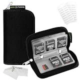 Eco-Fused Memory Card Case, 22-Slot Organizer for SD, microSD and CF