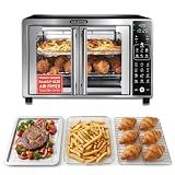 Gourmia Air Fryer French Door Toaster Oven - 6-Slice Capacity, LED Display with 19 Cooking Presets, Stainless Steel