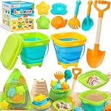 DUDUCOFU Collapsible Beach Sand Toys for Kids, Collapsible Sand Bucket