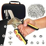 Gromerior Premium Snap Fastener Tool with Case & 100 Sets 15mm Stainless Steel Snaps, Heavy-Duty Snap Button Kit for Fabric/DIY Sewing/Leather/Boat Cover/Canvas/Tarps/Repairs