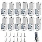 BESYL Oval Closet Rod End Supports 15mm x 30mm w/Rear Facing 5mm Pins - Polished Chrome Finish (12 Packs)