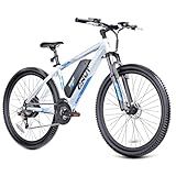 QNUT Electric Bike for Adults, 350W 26" Ebike for Teens 21 Speed 20Mph Up to 40Mile with Dual Disc Brake Commute E-Bike E-MTB for Men Women Electric Bicycles (Blue-White)