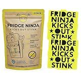 Fridge Ninja Compact Fridge Deodorizer (2 Pack) - More Effective Than Baking Soda - Compact Size Refrigerator Deodorizer Made of Activated Carbon
