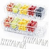 Lifewit Chilled Condiment Caddy with Lids 2 Pcs, Serving Set for Party with 5 Containers & Accessories, Garnish Tray for Bartender, Server Platter for Taco & Mimosa Bar, Lemonade Stand, Buffet Hosting