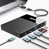 YOTUO 1TB External Hard Drive, USB C Multiport Hub HDD 7-in-1, USB 3.0, SD/TF Card Reader, Docking Station, Multi-Function HDD for Windows, Mac, Android, TV, Phone, Laptop, Desktop, PC